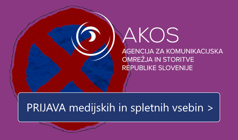 Slika s povezavo na prijavo neprimernih vsebin